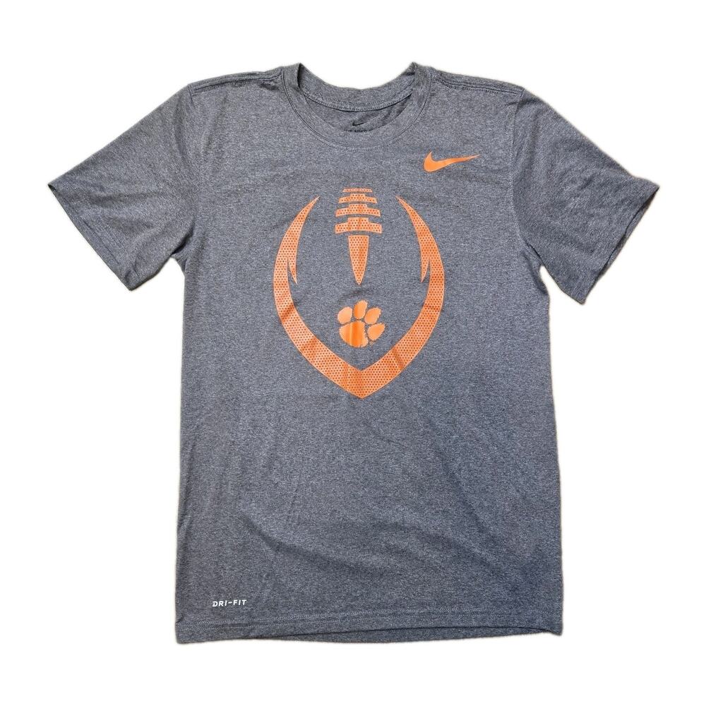Nike Dri-fit Women's Short Sleeve Clemson Football Pride Fan Wear Grey Orange...